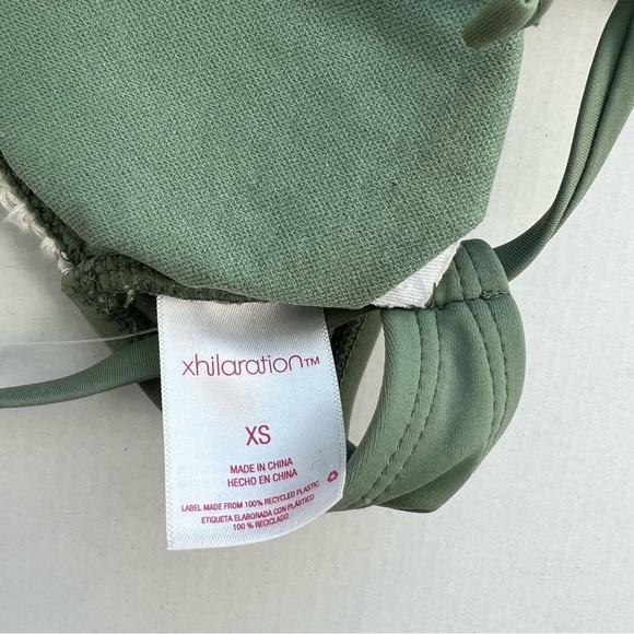NWT Juniors' Crochet Bralette Bikini Top - Xhilaration Sage Green XS - Picture 11 of 14